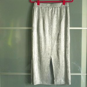 ANTHROPOLOGIE metallic midi skirt